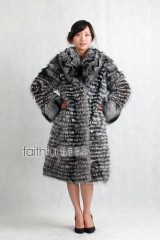 Silver Fox fur Long Coat/Overcoat