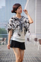 Rex Rabbit Fur Knitted Cape