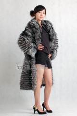 Silver Fox fur Long Coat/Overcoat