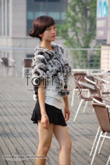 Rex Rabbit Fur Knitted Cape
