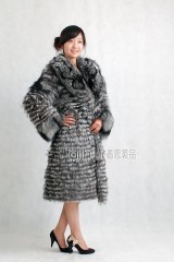 Silver Fox fur Long Coat/Overcoat