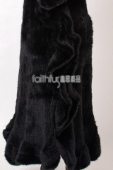 Full Length Mink Fur Knitted Long Coat