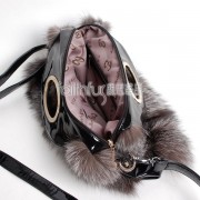 Silver Blue Fox Fur Handbag / Purse