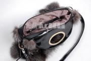 Silver Blue Fox Fur Handbag / Purse