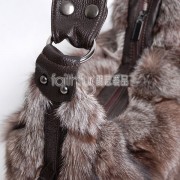 Silver Blue Fox Fur Handbag / Purse