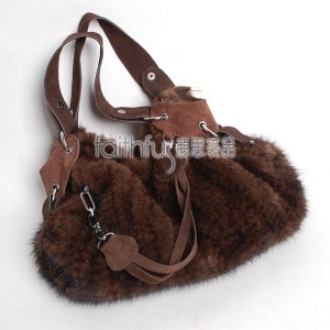 Mink Knitted Fur Handbag / Purse