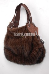 Mink Knitted Fur Handbag / Purse