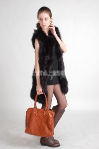 Black Fox Fur Vest