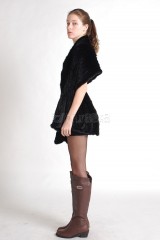 Mink Fur Knitted Shawl