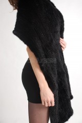 Mink Fur Knitted Shawl