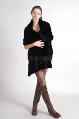 Mink Fur Knitted Shawl