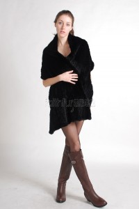 Mink Fur Knitted Shawl