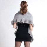 Mink Fur Knitted Shawl