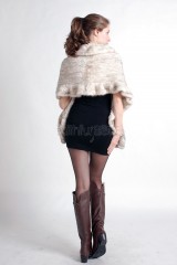 Mink Fur Knitted Shawl