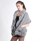 Mink Fur Knitted Shawl