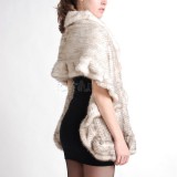 Mink Fur Knitted Shawl