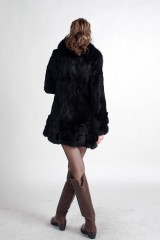 Rabbit Fur Jacket with Fox Fur Collar