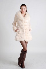 Rabbit Fur Jacket with Fox Fur Collar