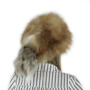 Women Winter Real Fox Fur Russian Davy Crockett Hat with Tail