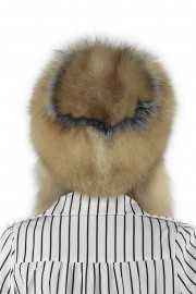 Women Winter Real Fox Fur Russian Mongolian Hat with Earflaps PomPom