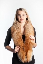 Ladies Winter Real Fox Fur Scarf Stole Shawl Muffler Red Fox