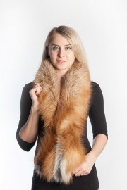 Ladies Winter Real Fox Fur Scarf Stole Shawl Muffler Red Fox