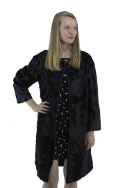 PRINTTING LEOPARD KID GOAT FUR COAT