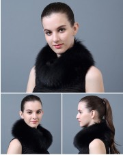 Women Fur Headband Real Fox Fur Knitted Scarf Ear Protector