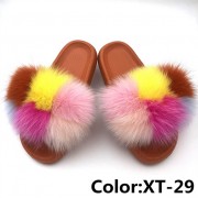 Real Fox Fur Slides Raccoon Fur Slippers Summer