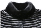 High Quality Knitted Natural Mink fur Coats with Cashmere Collar