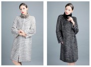 High Quality Knitted Natural Mink fur Coats with Cashmere Collar