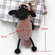 Sheep Fluffy Keychain Real Fur Charm