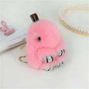 Rabbit Keychain Fluffy Bunny Keychain Mink Fur Keyring