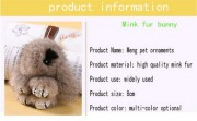 Rabbit Keychain Fluffy Bunny Keychain Mink Fur Keyring