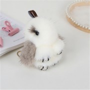 Rabbit Keychain Fluffy Bunny Keychain Mink Fur Keyring