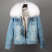 Real Rabbit Fur Thick Lining with Raccoon Fur Collar Parka