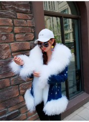 Natural wool lined with Wool Fur Collar Parka