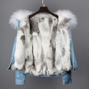 Real Rabbit Fur Thick Lining with Raccoon Fur Collar Parka
