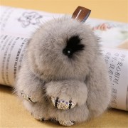 Rabbit Keychain Fluffy Bunny Keychain Mink Fur Keyring