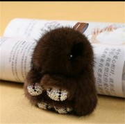 Rabbit Keychain Fluffy Bunny Keychain Mink Fur Keyring