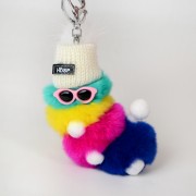 Caterpillar Keychain Fluffy Keyring