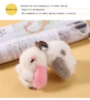 Rabbit Keychain Fluffy Bunny Keychain Mink Fur Keyring