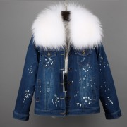 Real Rabbit Fur Thick Lining with Raccoon Fur Collar Parka