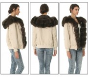 Women Real Fox Fur Parka Anorak Jacket