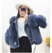 Real Leather Jacket Decorated with Fox Fur