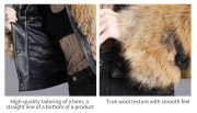 Women Leather Jacket with Real Mink Fur Red Fox Fur