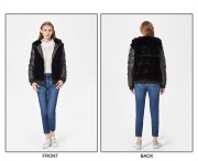 Real Rex Rabbit Fur Down Coat with Hood