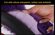 Three-piece Short Fur Steering Wheel Cover Gear Shifter Cover Handbrake Cover