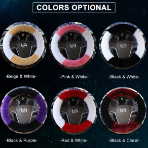 Three-piece Short Fur Steering Wheel Cover Gear Shifter Cover Handbrake Cover