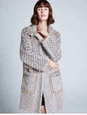 Women Real Mink Fur Knitted Coat